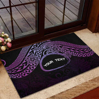 Personalised Pohnpei Nukuoro Micronesia Rubber Doormat Polynesian Tattoo Curves Purple Version