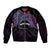 Personalised Pohnpei Nukuoro Micronesia Sleeve Zip Bomber Jacket Polynesian Tattoo Curves Purple Version