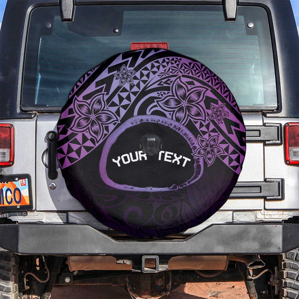 Personalised Pohnpei Nukuoro Micronesia Spare Tire Cover Polynesian Tattoo Curves Purple Version