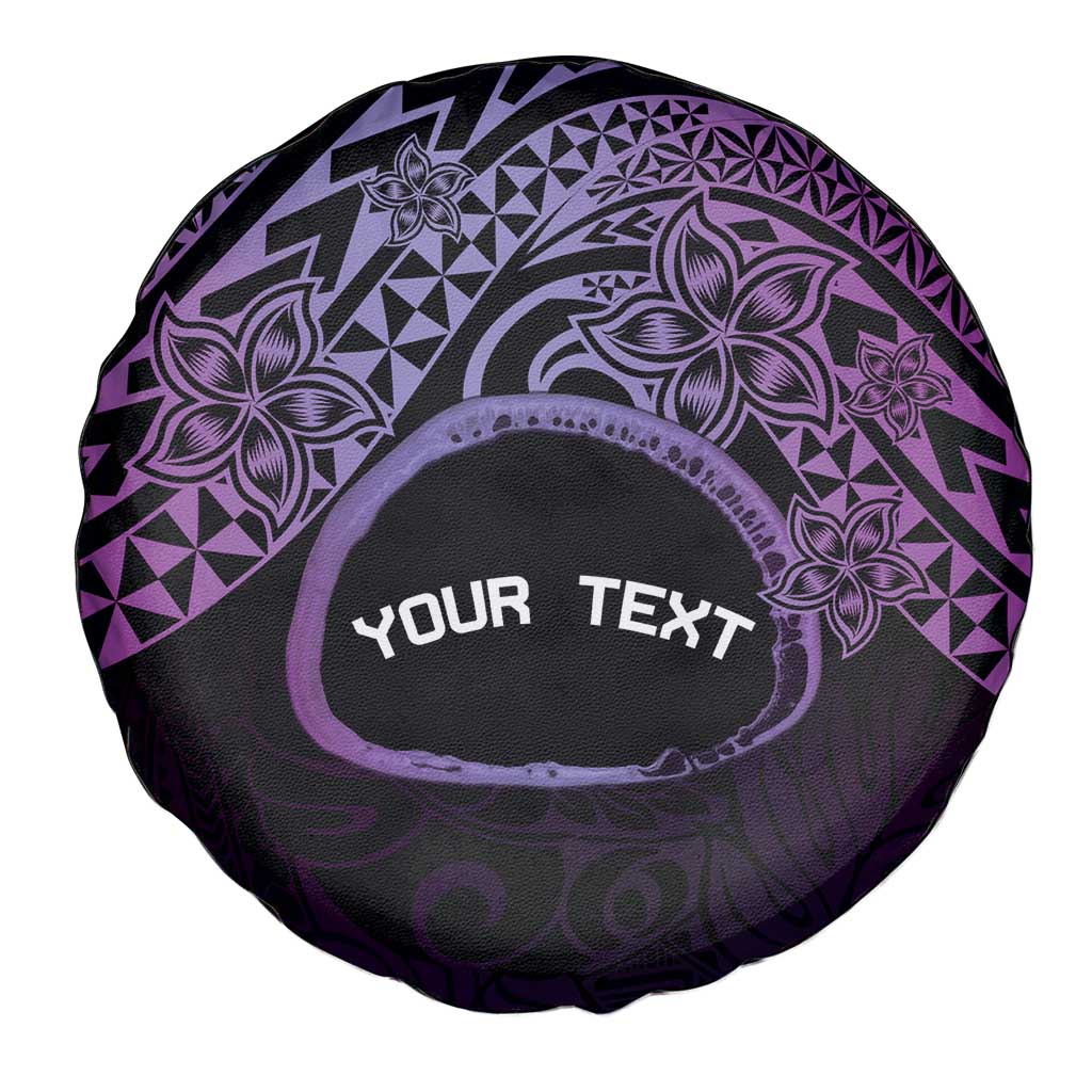 Personalised Pohnpei Nukuoro Micronesia Spare Tire Cover Polynesian Tattoo Curves Purple Version
