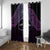 Personalised Pohnpei Nukuoro Micronesia Window Curtain Polynesian Tattoo Curves Purple Version