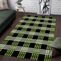 Aloha Hawaii Pakalana Pikake Lei Area Rug Palaka Inspired Hawaiian-plaid Black