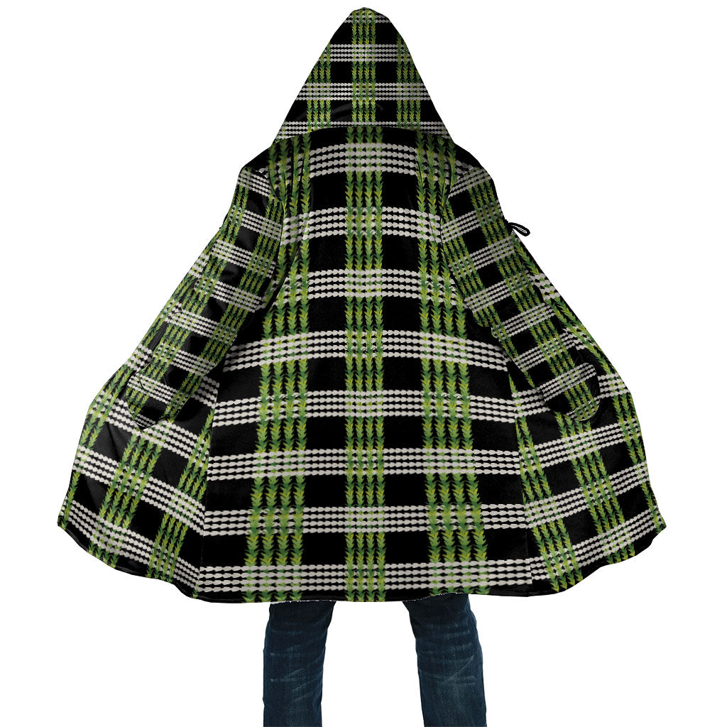 Aloha Hawaii Pakalana Pikake Lei Cloak Palaka Inspired Hawaiian-plaid Black