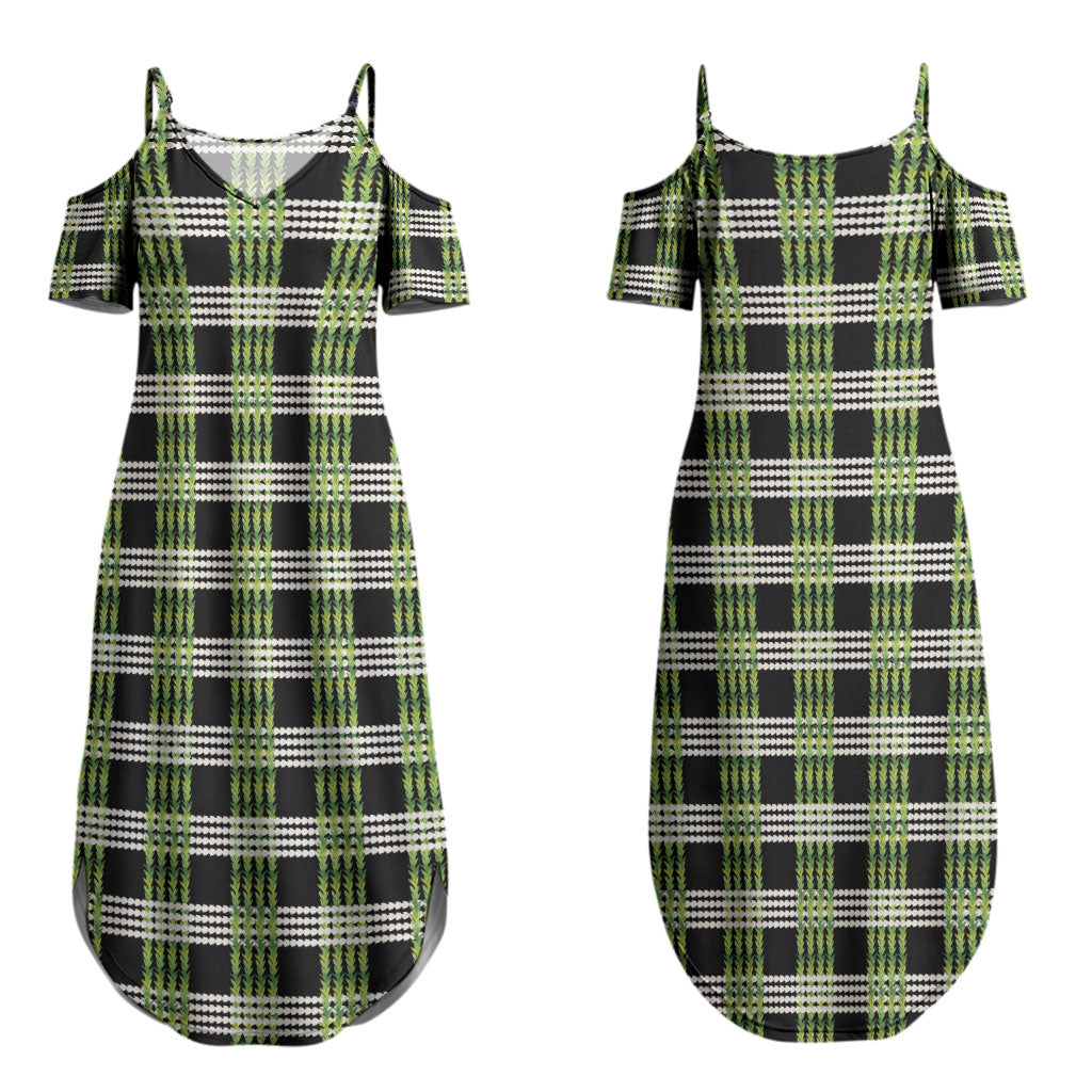 Aloha Hawaii Pakalana Pikake Lei Couples Matching Summer Maxi Dress and Hawaiian Shirt Palaka Inspired Hawaiian-plaid Black