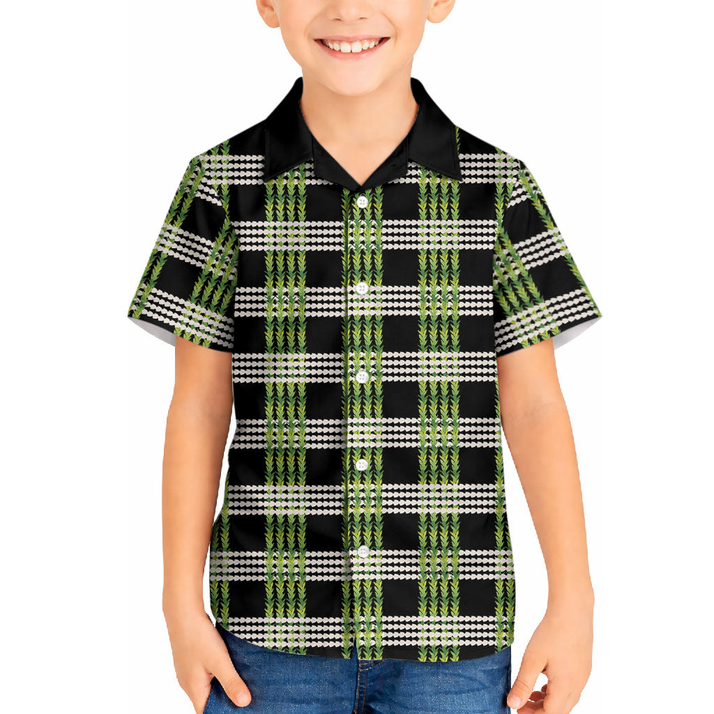 Aloha Hawaii Pakalana Pikake Lei Hawaiian Shirt Palaka Inspired Hawaiian-plaid Black