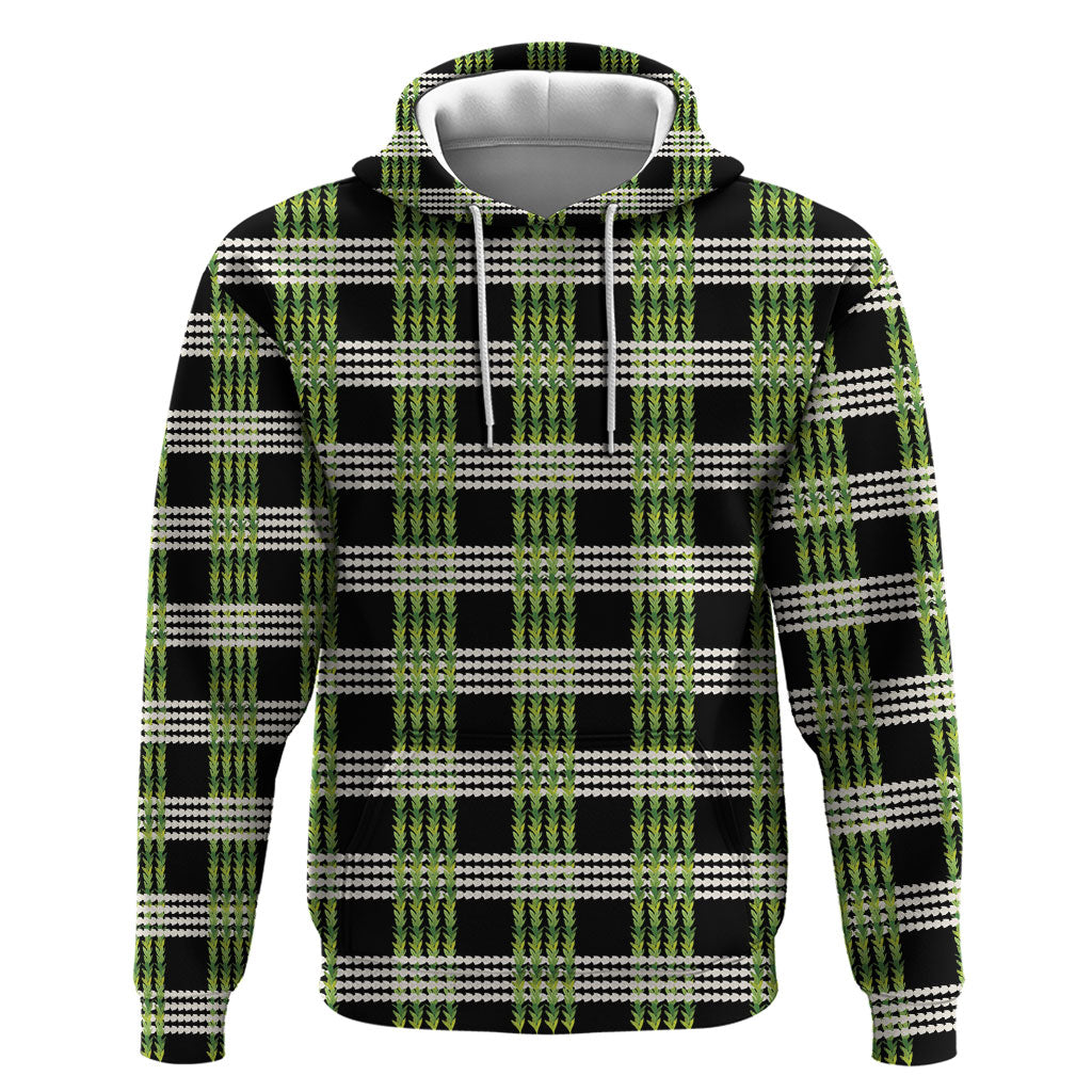 Aloha Hawaii Pakalana Pikake Lei Hoodie Palaka Inspired Hawaiian-plaid Black