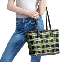 Aloha Hawaii Pakalana Pikake Lei Leather Tote Bag Palaka Inspired Hawaiian-plaid Black