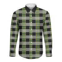 Aloha Hawaii Pakalana Pikake Lei Long Sleeve Button Shirt Palaka Inspired Hawaiian-plaid Black