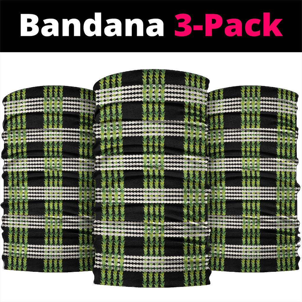 Aloha Hawaii Pakalana Pikake Lei Neck Gaiter Palaka Inspired Hawaiian-plaid Black