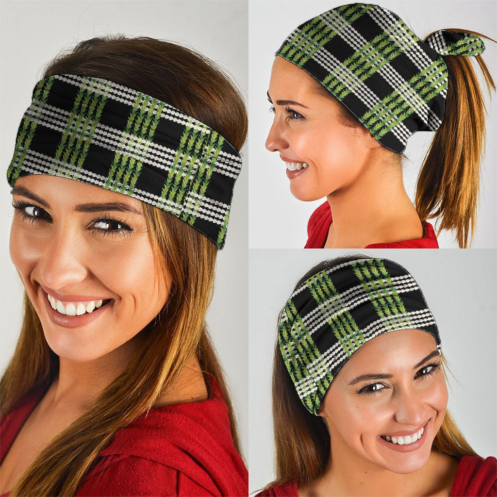 Aloha Hawaii Pakalana Pikake Lei Neck Gaiter Palaka Inspired Hawaiian-plaid Black