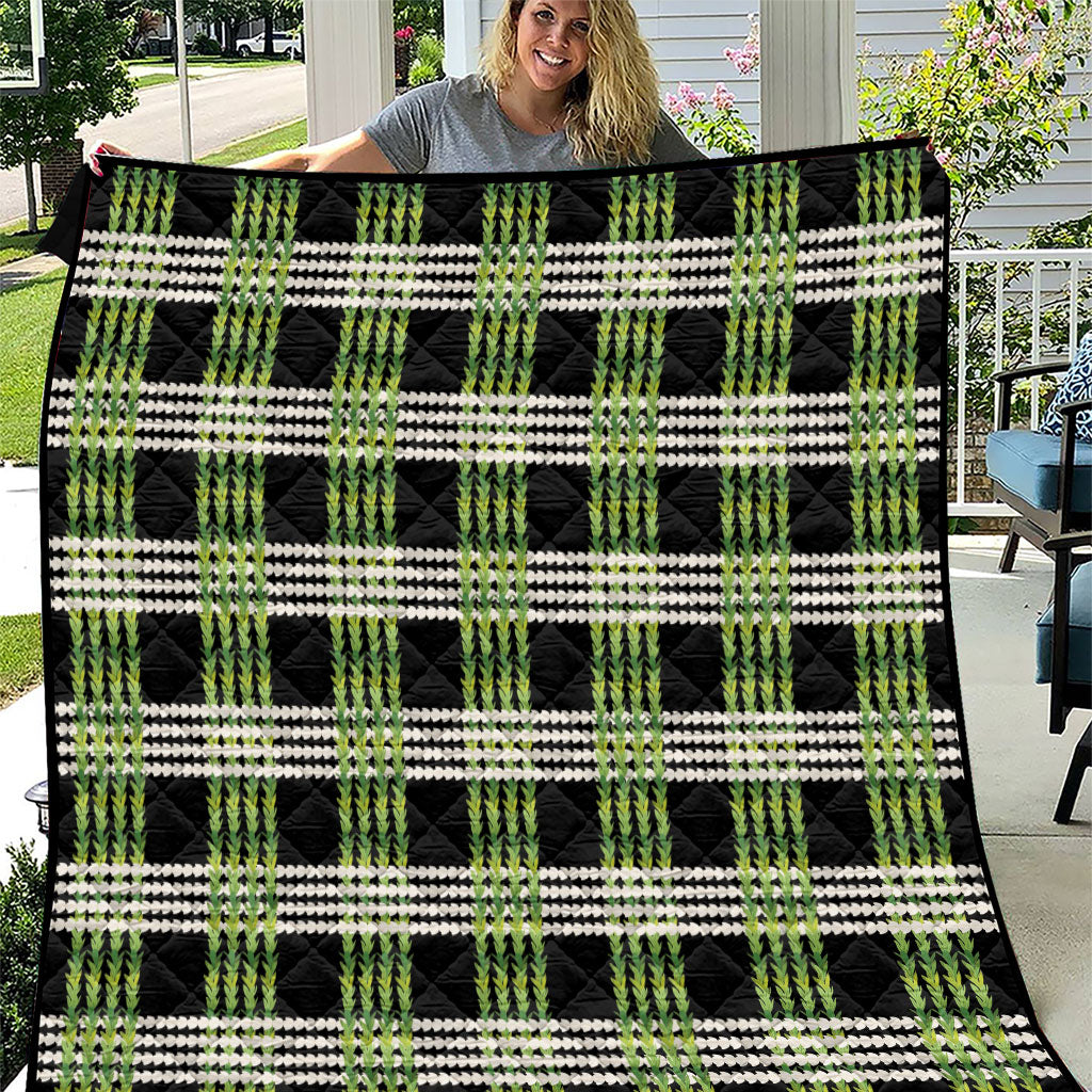 Aloha Hawaii Pakalana Pikake Lei Quilt Palaka Inspired Hawaiian-plaid Black LT14 Black - Polynesian Pride