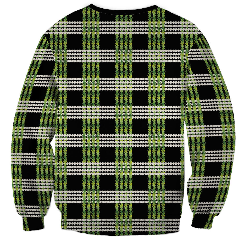 Aloha Hawaii Pakalana Pikake Lei Sweatshirt Palaka Inspired Hawaiian-plaid Black