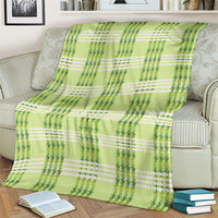Aloha Hawaii Pakalana Pikake Lei Blanket Palaka Inspired Hawaiian-plaid Pastel Green