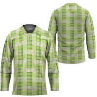 Aloha Hawaii Pakalana Pikake Lei Hockey Jersey Palaka Inspired Hawaiian-plaid Pastel Green
