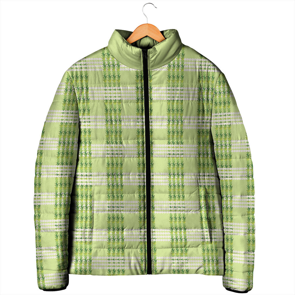 Aloha Hawaii Pakalana Pikake Lei Padded Jacket Palaka Inspired Hawaiian-plaid Pastel Green