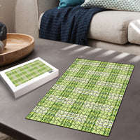Aloha Hawaii Pakalana Pikake Lei Puzzle Palaka Inspired Hawaiian-plaid Pastel Green