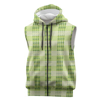 Aloha Hawaii Pakalana Pikake Lei Sleeveless Zip Hoodie Palaka Inspired Hawaiian-plaid Pastel Green