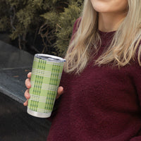 Aloha Hawaii Pakalana Pikake Lei Tumbler Cup Palaka Inspired Hawaiian-plaid Pastel Green
