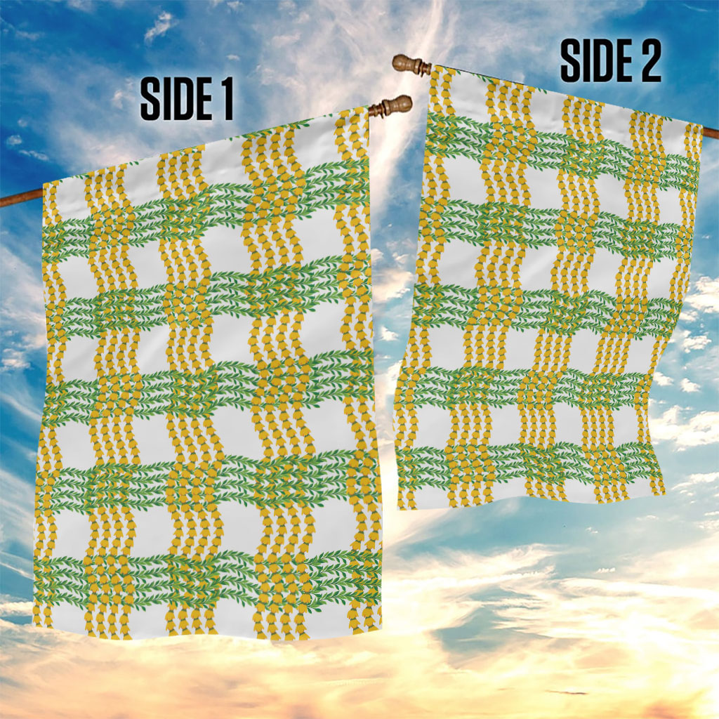 Aloha Hawaii Ilima Maile Lei Garden Flag Palaka Inspired Hawaiian-plaid White LT14 - Polynesian Pride