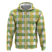 Aloha Hawaii Ilima Maile Lei Hoodie Palaka Inspired Hawaiian-plaid White