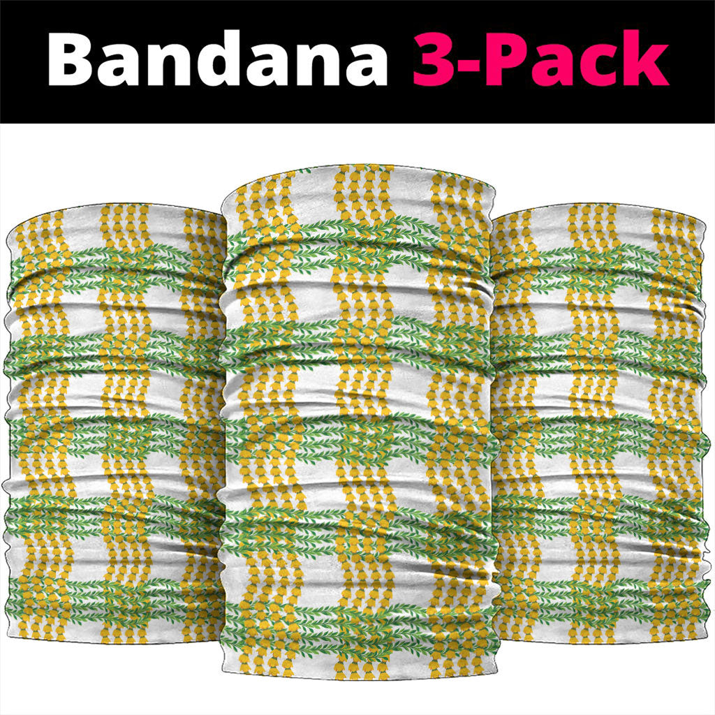 Aloha Hawaii Ilima Maile Lei Neck Gaiter Palaka Inspired Hawaiian-plaid White LT14 package One Size: 25*50cm White - Polynesian Pride
