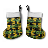 Aloha Hawaii Ilima Maile Lei Christmas Stocking Palaka Inspired Hawaiian-plaid Black LT14 - Polynesian Pride
