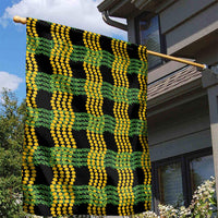 Aloha Hawaii Ilima Maile Lei Garden Flag Palaka Inspired Hawaiian-plaid Black
