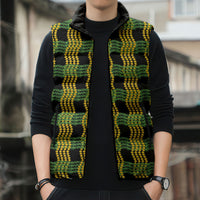 Aloha Hawaii Ilima Maile Lei Sleeveless Puffer Jacket Palaka Inspired Hawaiian-plaid Black