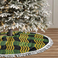 Aloha Hawaii Ilima Maile Lei Tree Skirt Palaka Inspired Hawaiian-plaid Black