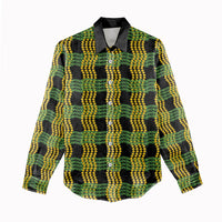 Aloha Hawaii Ilima Maile Lei Women Casual Shirt Palaka Inspired Hawaiian-plaid Black