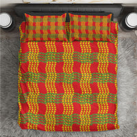 Aloha Hawaii Ilima Maile Lei Bedding Set Palaka Inspired Hawaiian-plaid Red