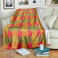 Aloha Hawaii Ilima Maile Lei Blanket Palaka Inspired Hawaiian-plaid Red