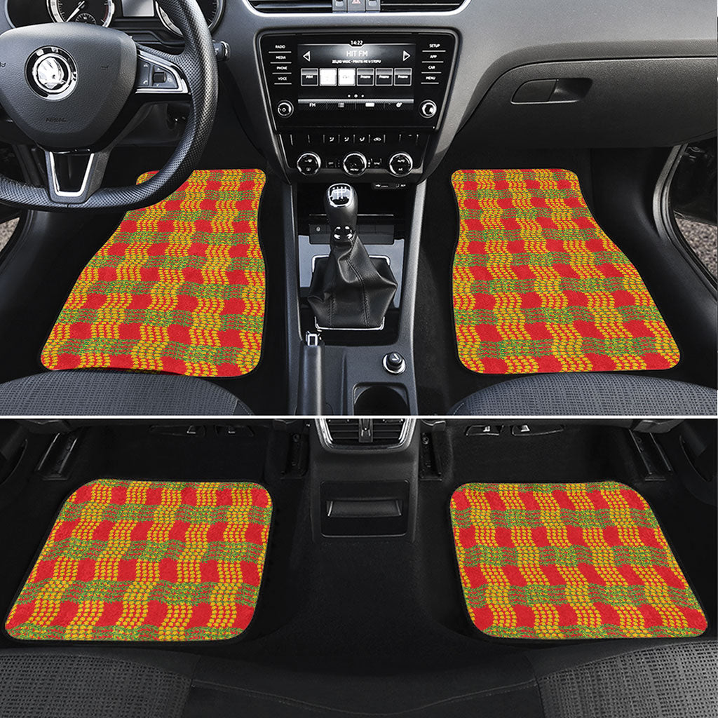 Aloha Hawaii Ilima Maile Lei Car Mats Palaka Inspired Hawaiian-plaid Red LT14 Set 4pcs Red - Polynesian Pride