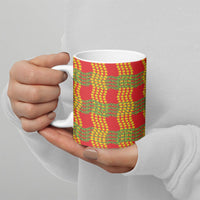 Aloha Hawaii Ilima Maile Lei Ceramic Mug Palaka Inspired Hawaiian-plaid Red