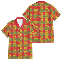 Aloha Hawaii Ilima Maile Lei Family Matching Off The Shoulder Long Sleeve Dress and Hawaiian Shirt Palaka Inspired Hawaiian-plaid Red