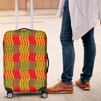 Aloha Hawaii Ilima Maile Lei Luggage Cover Palaka Inspired Hawaiian-plaid Red
