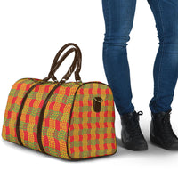 Aloha Hawaii Ilima Maile Lei Travel Bag Palaka Inspired Hawaiian-plaid Red