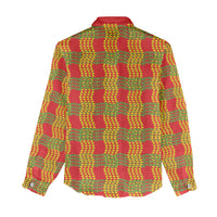 Aloha Hawaii Ilima Maile Lei Women Casual Shirt Palaka Inspired Hawaiian-plaid Red LT14 - Polynesian Pride