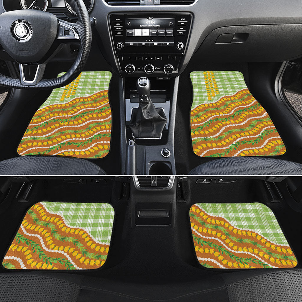 Hawaii Leis Palaka Motifs Car Mats Pikake Pakalana Maile Ilima Kakau Style LT14 Set 4pcs Multicolor - Polynesian Pride