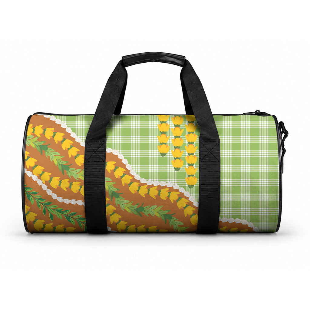 Hawaii Leis Palaka Motifs Duffle Bag Pikake Pakalana Maile Ilima Kakau Style LT14 One size Multicolor - Polynesian Pride