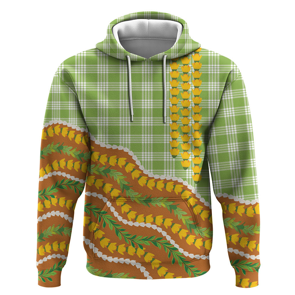 Hawaii Leis Palaka Motifs Hoodie Pikake Pakalana Maile Ilima Kakau Style LT14 Pullover Hoodie Multicolor - Polynesian Pride