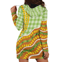 Hawaii Leis Palaka Motifs Hoodie Dress Pikake Pakalana Maile Ilima Kakau Style