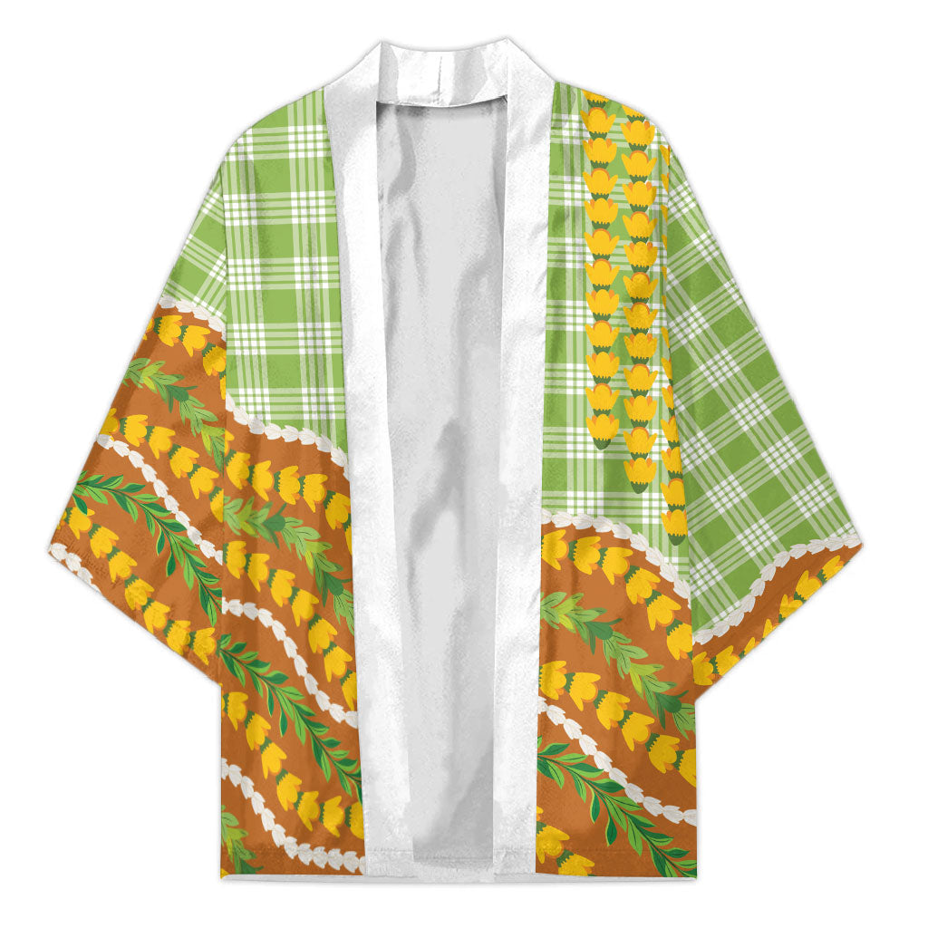 Hawaii Leis Palaka Motifs Kimono Pikake Pakalana Maile Ilima Kakau Style LT14 Unisex Multicolor - Polynesian Pride