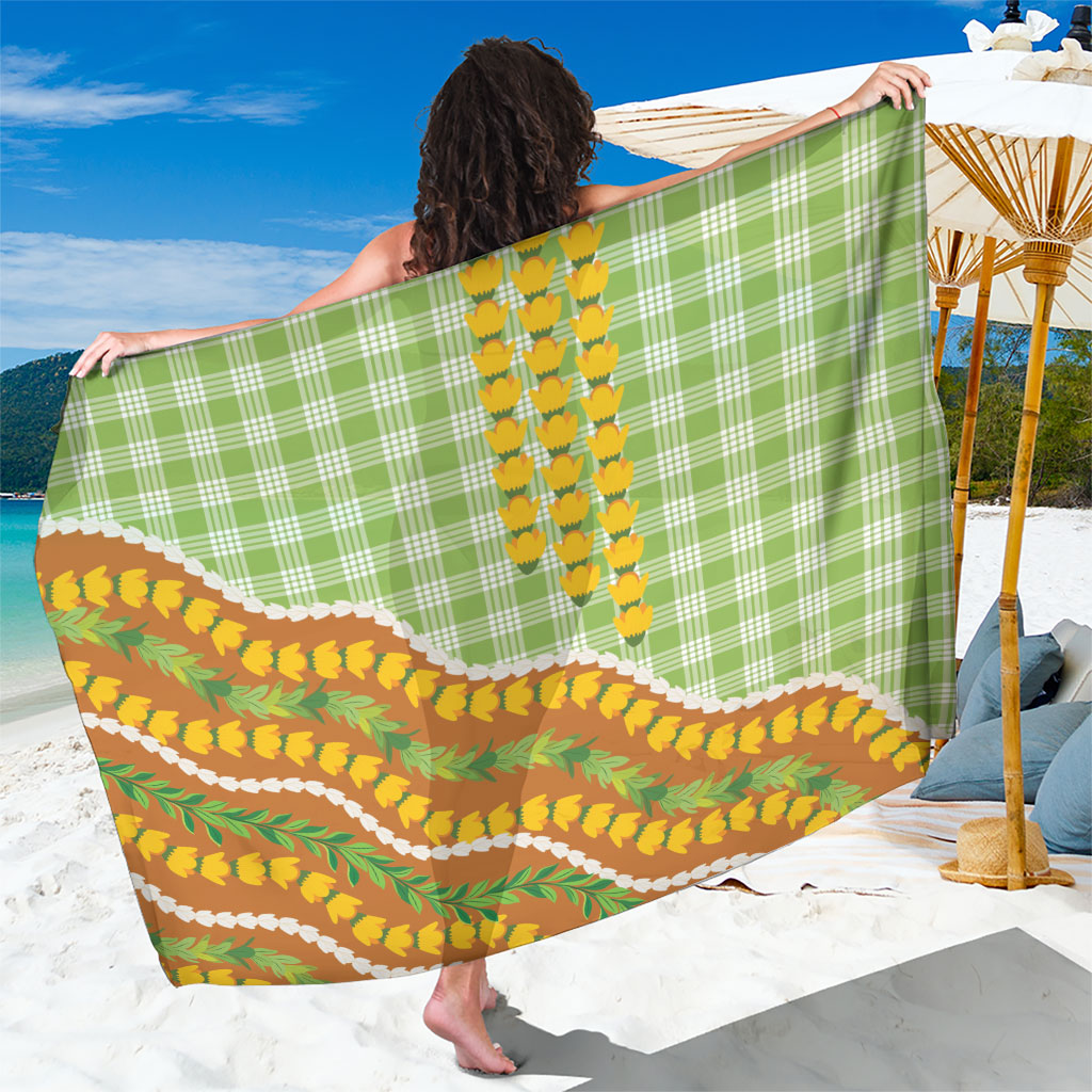 Hawaii Leis Palaka Motifs Sarong Pikake Pakalana Maile Ilima Kakau Style LT14 One Size 44 x 66 inches Multicolor - Polynesian Pride