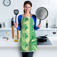 Lime Green Hibiscus Monstera Seamless Kakau Hawaii Apron LT14 - Polynesian Pride
