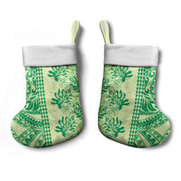 Lime Green Hibiscus Monstera Seamless Kakau Hawaii Christmas Stocking LT14 - Polynesian Pride