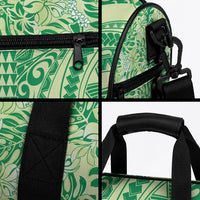 Lime Green Hibiscus Monstera Seamless Kakau Hawaii Duffle Bag LT14 - Polynesian Pride