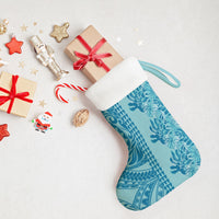 Cyan Hibiscus Monstera Seamless Kakau Hawaii Christmas Stocking LT14 - Polynesian Pride