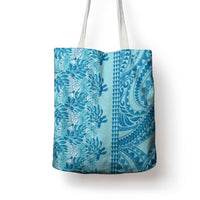 Cyan Hibiscus Monstera Seamless Kakau Hawaii Tote Bag LT14 - Polynesian Pride