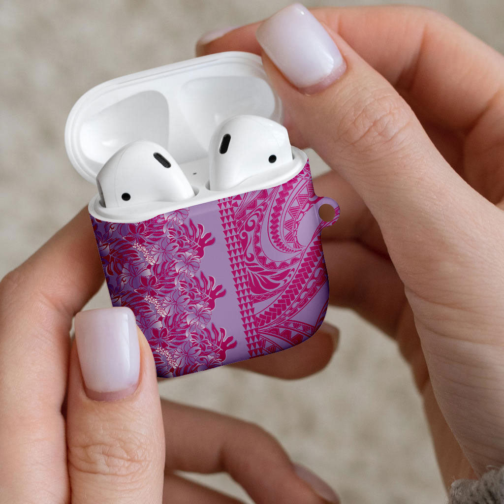 Purple Hibiscus Monstera Seamless Kakau Hawaii AirPods Case LT14 - Polynesian Pride